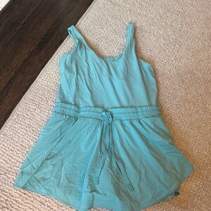 Joylab Teal Sleeveless Active Romper with Built In Bra